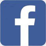 Sinine Facebooki logo valgel taustal.